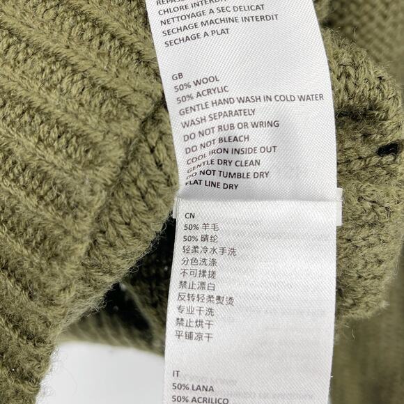 Manoush Wool Blend Embroidered Cardigan Grandmacore Sweater Size M Green French - Picture 5 of 7